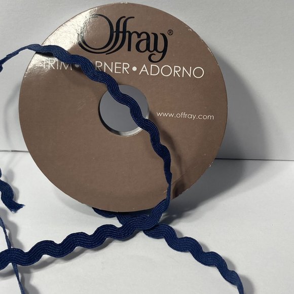 Navy Blue Ric Rac Trim Ribbon Offray 12 Rolls Craft Scrapbook Card Making Gifts - Picture 2 of 13